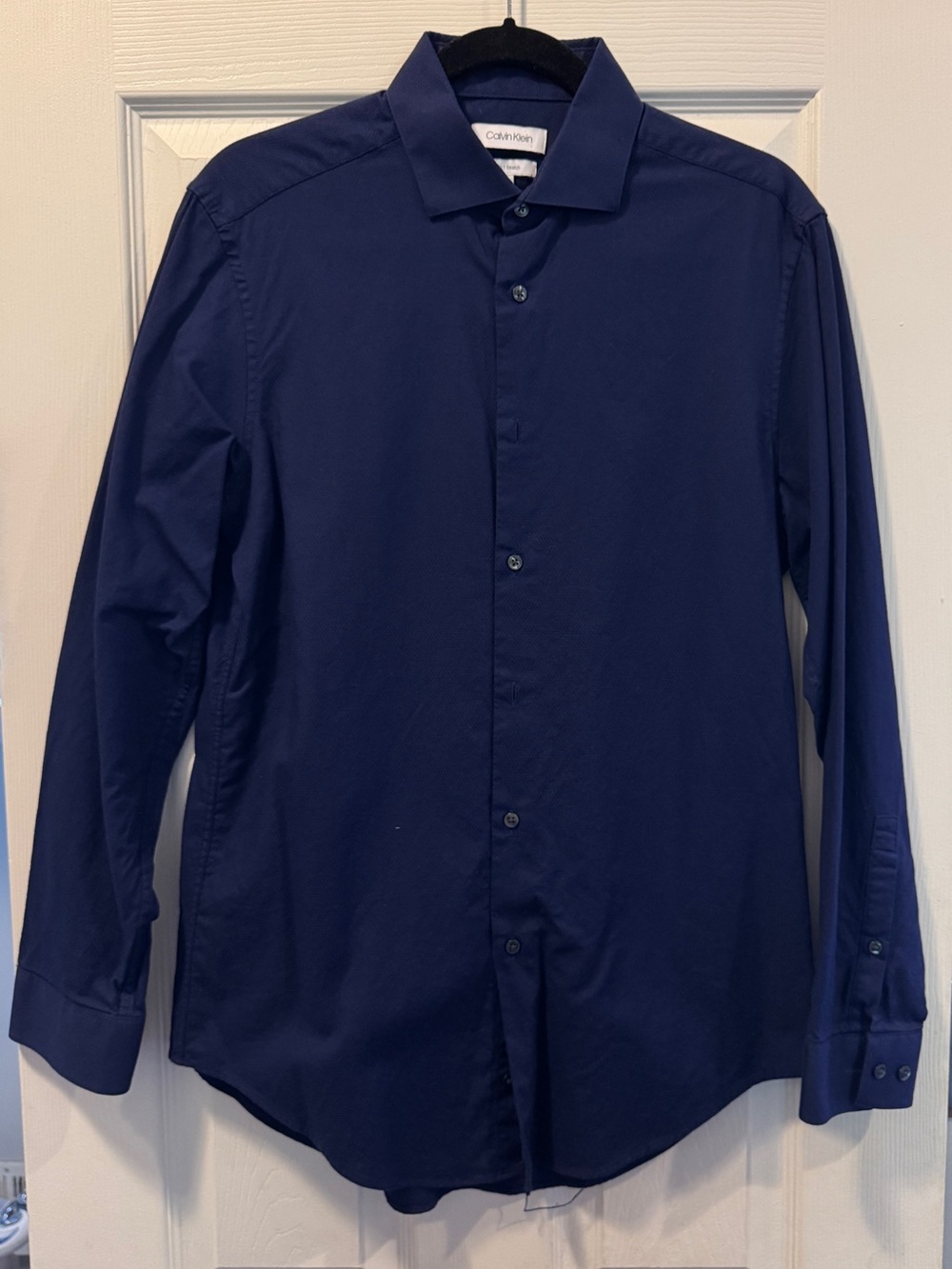 Calvin Klein Men's Dark Navy Button-Down Dress Shirt